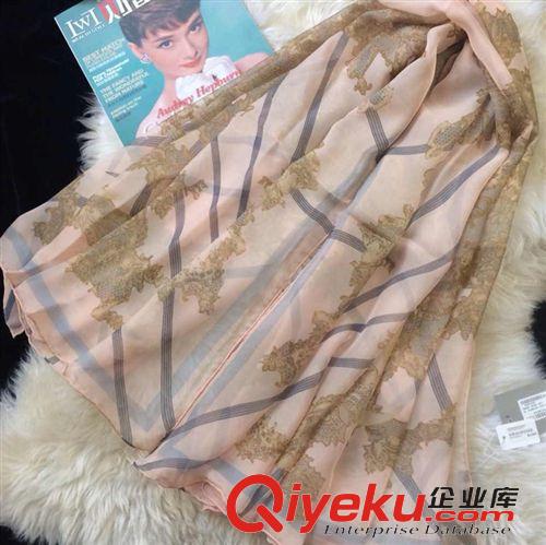 14年10月新款 2014秋冬新款優雅蕾絲氣質女王真絲桑蠶絲秋冬大方巾圍巾絲巾披肩原始圖片3