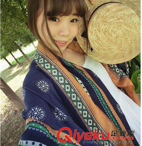 14年08月新款 外貿歐美條紋愛心熒光彩色星星流蘇絲棉圍巾裸色防曬披肩絲巾長巾