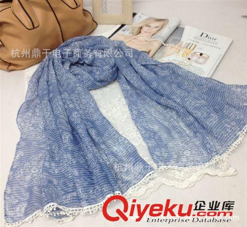14年08月新款 外貿歐美條紋愛心熒光彩色星星流蘇絲棉圍巾裸色防曬披肩絲巾長巾原始圖片2