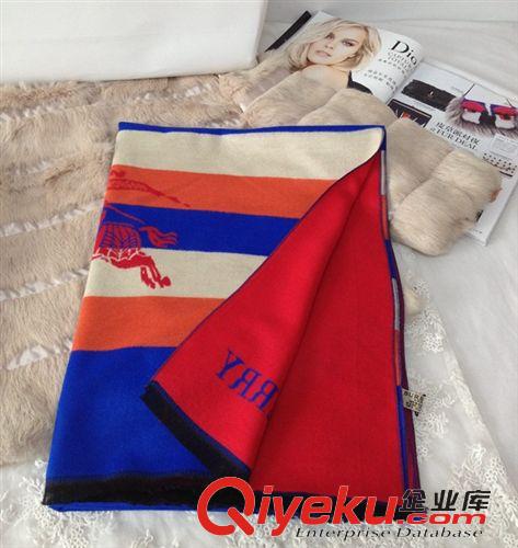 男士圍巾 2014秋冬新款 歐美品牌羊絨披肩 英倫格子條紋雙面拼色羊絨圍巾原始圖片2