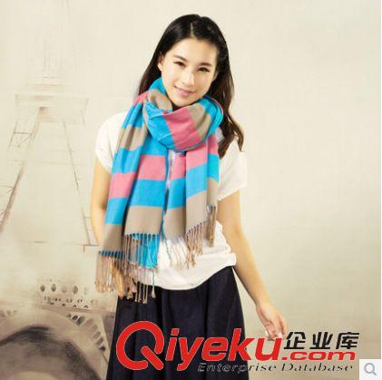 羊毛圍巾 韓版文藝雙面針織時(shí)尚秋冬季保暖圍巾女披肩超長(zhǎng)兩用厚款原始圖片3