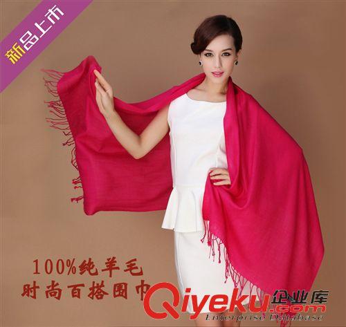 秋冬季圍巾 廠家批發 圍巾韓國秋冬圍脖羊絨毛dp圍巾 純色流蘇女款羊絨圍巾原始圖片2