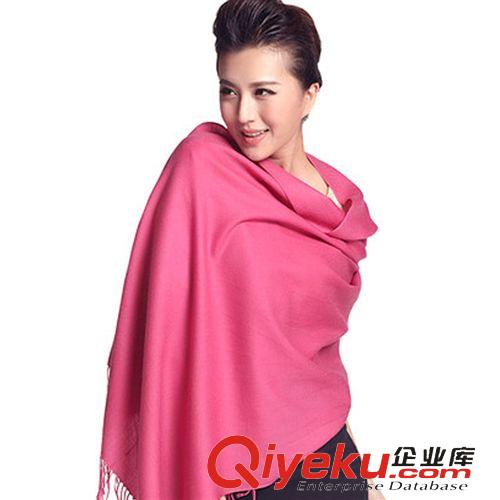 秋冬季圍巾 秋冬新款女 純色百搭圍巾 羊毛披肩兩用超長  圍巾批發廠家直銷