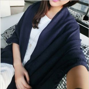 秋冬季圍巾 韓國新款純色羊毛圍巾女秋冬加厚超長圍巾批發披肩圍脖原始圖片3