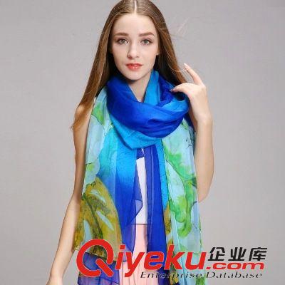 秋冬季圍巾 上海故事雪紡沙灘巾絲巾秋冬季長款百搭女圍巾超大披肩批發廠家原始圖片2