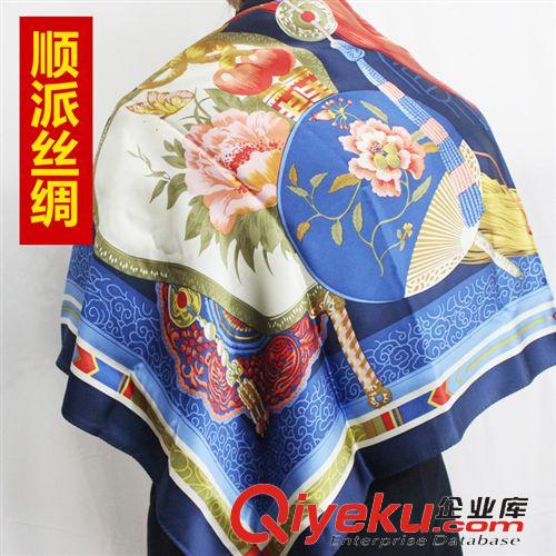 真絲大方巾110cm 【順派絲綢】新款中國結(jié)大方巾復古民族平紋桑蟬絲中國結(jié)一件代發(fā)原始圖片2
