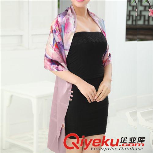 披肩 【真絲圍巾】供應(yīng)秋冬款真絲圍巾 順派圍巾廠家批發(fā)櫻花真絲圍巾原始圖片2