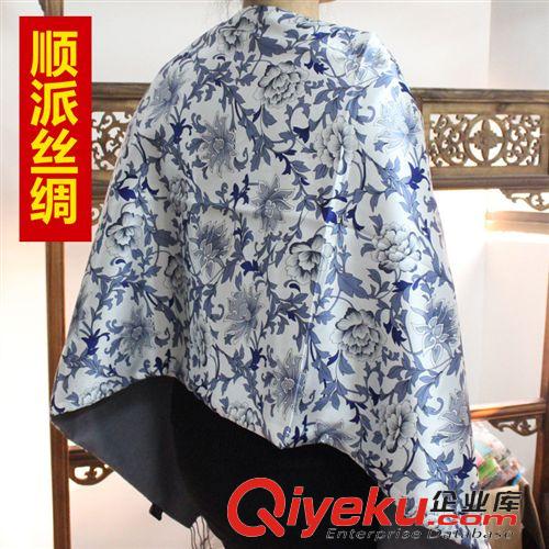 披肩 【順派絲綢】優雅名媛 裝飾優雅披肩 高級桑蟬絲 真絲披肩包郵原始圖片2