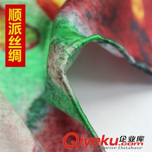 圍巾 【順派絲綢】 落英繽紛 真絲噴繪卷邊保暖 長巾圍巾 廠家直銷包郵