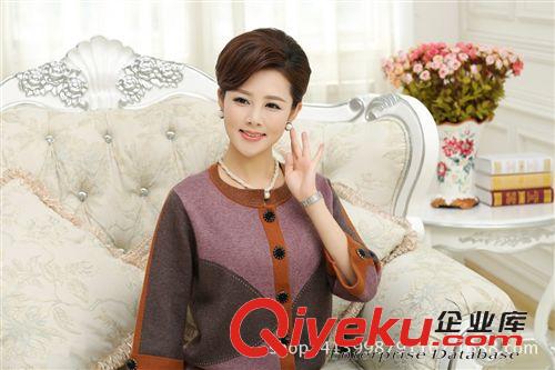 中老年媽媽裝 2014秋季新款女式針織老太衫外套秋裝上衣中老年女裝外套大碼女裝原始圖片3