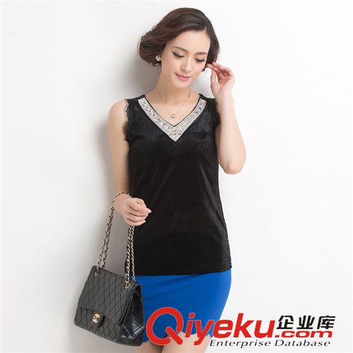 小背心 夏裝V領前后拼接女式小背心簡約抗起球女式針織羊毛衫原始圖片2