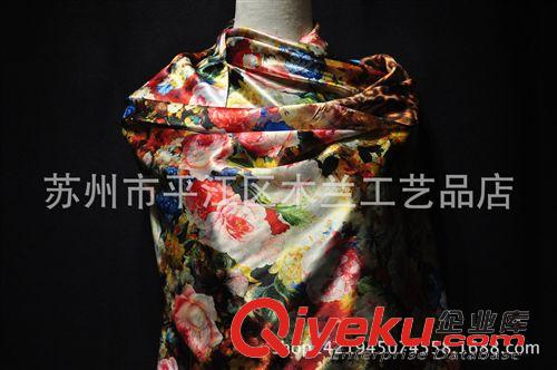 絲綢  緞面長巾 2015廠家直銷批發 數碼噴繪 雙面印花牡丹 絲綢女士圍巾原始圖片2
