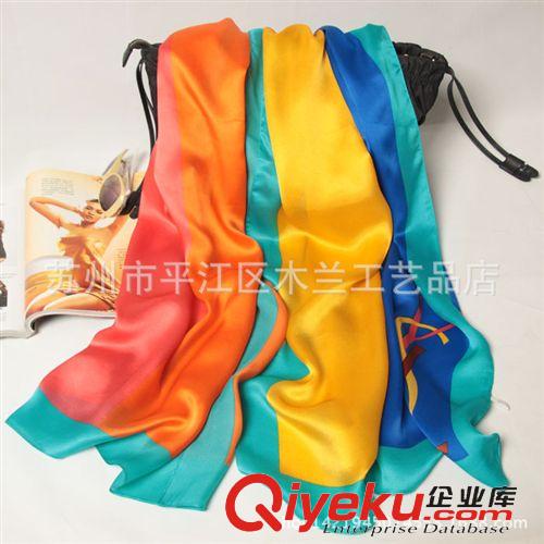喬其緞真絲長巾 2015新款真絲披肩 蘇州真絲絲綢圍巾披肩長巾 silk批發原始圖片2