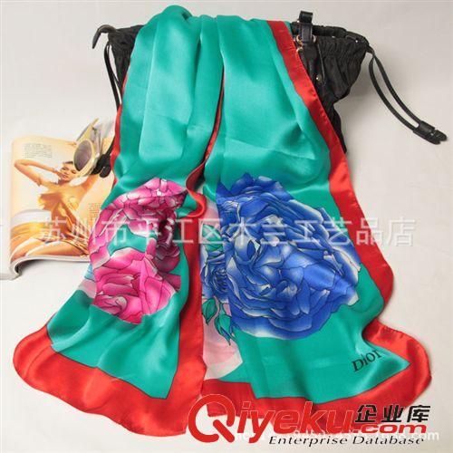 喬其緞?wù)娼z長巾 2015新款真絲披肩 蘇州真絲絲綢圍巾披肩長巾 silk批發(fā)原始圖片2