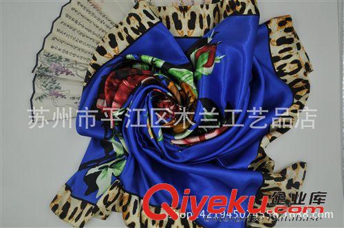 仿絲  大方巾 孔雀花型絲綢大方巾 蘇州絲綢 圍巾   批發
