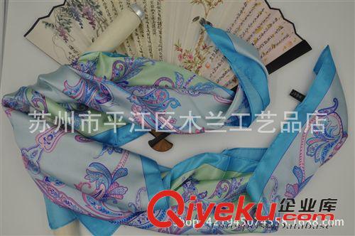 仿絲  大方巾 蘇州絲綢 腰鼓花型 絲綢圍巾 仿真絲大方巾 廠家直銷批發(fā)原始圖片3