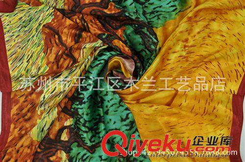 仿絲  大方巾 蘇州絲綢 油畫爆款 仿真絲大方巾 絲綢圍巾 廠家直銷批發原始圖片2