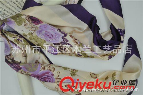 仿絲  大方巾 蝶戀花 絲綢大方巾 仿真絲 大方巾 蘇州絲綢 圍巾批發(fā)原始圖片2