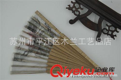 竹節(jié)真絲女扇 蘇州扇子 工藝扇 頭青扇骨 竹節(jié)雕刻真絲女扇 太湖圖原始圖片3