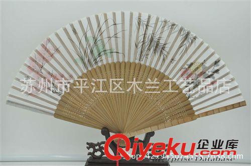 竹節(jié)真絲女扇 蘇州扇子 工藝扇 頭青扇骨 竹節(jié)雕刻真絲女扇 太湖圖