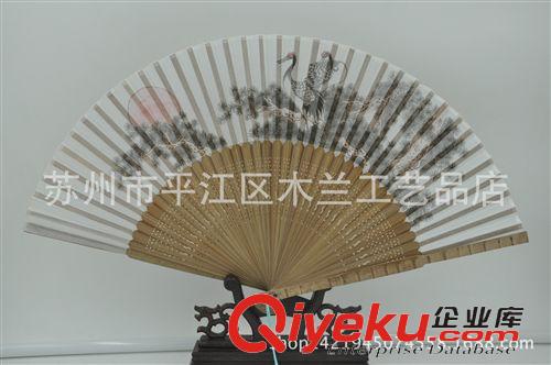 竹節(jié)真絲女扇 蘇州扇子 工藝扇 頭青扇骨 竹節(jié)雕刻真絲女扇 梅蘭竹菊?qǐng)D