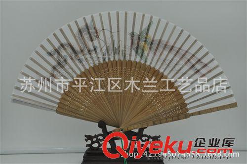 竹節(jié)真絲女扇 蘇州扇子 工藝扇 頭青扇骨 竹節(jié)雕刻真絲女扇