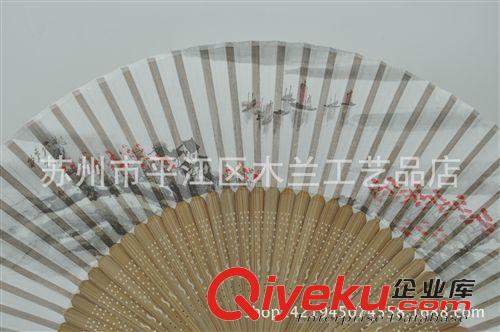 竹節(jié)真絲女扇 蘇州扇子 工藝扇 頭青扇骨 竹節(jié)雕刻真絲女扇原始圖片3