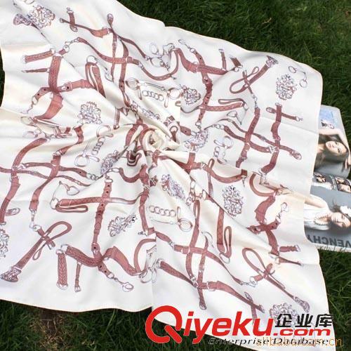 仿真絲 巴厘紗類 仿真絲大方巾90*90cm  OL百搭絲巾 印花絲巾 腰帶領(lǐng)巾發(fā)飾多用型