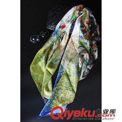方巾 2014新款真絲大方巾桑蠶絲dp絲巾110秋冬歐美廠家批發原始圖片2