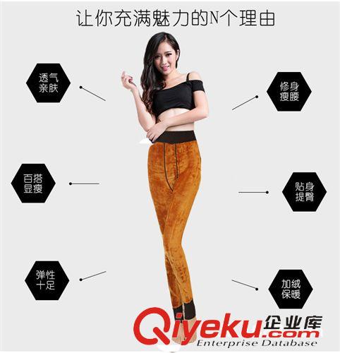 打底褲專區 冬季藍色妖姬黃金甲加厚打底褲 超柔高腰提臀保暖踩腳一體打底褲原始圖片2