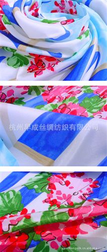 出口訂單圍巾Export Order Scarves 杭州出口美國絲巾訂單 {bfb}真絲桑蠶絲專柜zp {dj2}款107CM方巾