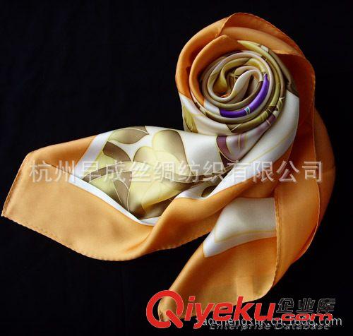 真絲手繪絲巾Silk Handpaint Scarf 杭州廠家定做批發(fā)手繪絲巾 新款重磅真絲素縐緞大方巾圍巾110CM