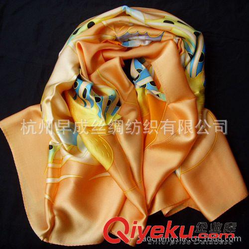 真絲手繪絲巾Silk Handpaint Scarf 杭州手繪圍巾定做批發(fā) 新款gd真絲素縐緞手繪絲巾大方巾110CM原始圖片3