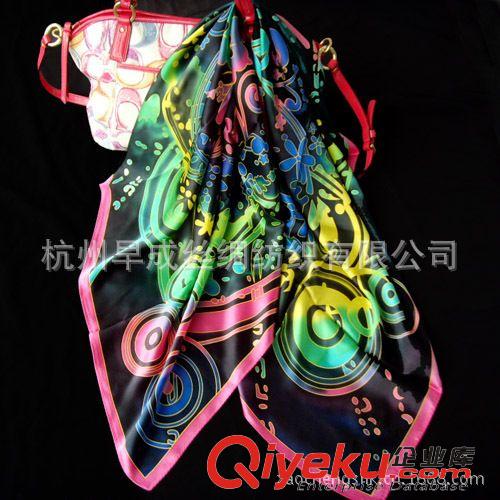 真絲手繪絲巾Silk Handpaint Scarf 杭州手繪圍巾定做批發(fā) 新款gd真絲素縐緞手繪絲巾大方巾110CM