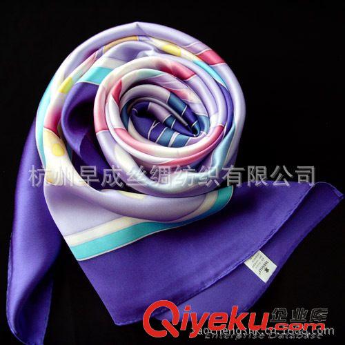 真絲手繪絲巾Silk Handpaint Scarf 傳統(tǒng)工藝手繪絲巾圍巾 杭州新款素縐緞大方巾 三角針卷邊110CM