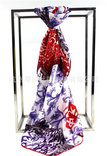 數(shù)碼噴繪絲巾Digital Print Scarve 2014春夏新品絲巾 小麥家新款大蜻蜓骷髏噴繪大方巾真絲圍巾140CM