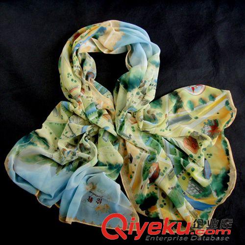 仿真絲實惠絲巾Silk-like Scarves 天天特批超值紀念禮品 倫敦地圖紀念品絲巾 雪紡緞數碼噴繪圍巾