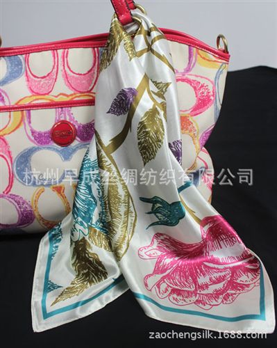 禮儀職業(yè)絲巾Etiquette Scarves 2014春夏新品發(fā)布 出口訂單絲巾圍巾 仿真絲數(shù)碼印花方巾65CM