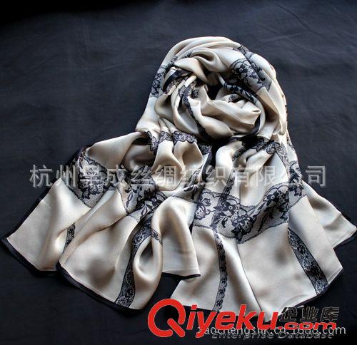 絲綢面料Silk Fabrics 新款熱銷 現貨供應蕾絲華倫絲巾圍巾大氣高貴 喬其緞長絲巾披肩