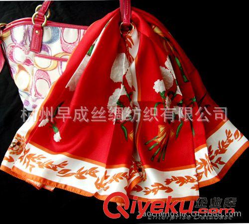 絲綢面料Silk Fabrics 馬蹄蓮真絲絲巾手工卷邊圍巾 杭州桑蠶絲緞面數(shù)碼噴繪長巾披肩