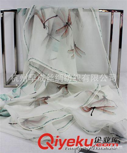 絲綢面料Silk Fabrics 2014春夏新品絲巾 小麥家新款大蜻蜓骷髏噴繪大方巾真絲圍巾140CM