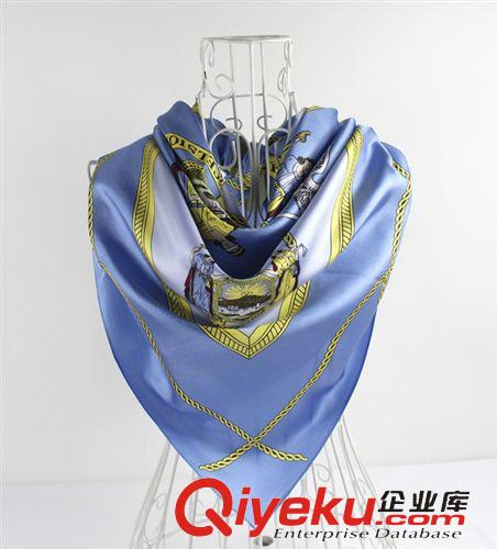 10月上新New Arrival 2014秋冬新款圍巾 韓版絲巾絲綢真絲斜紋綢印花絲巾大方巾110*110原始圖片3