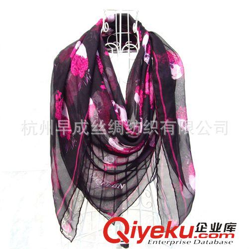 真絲方巾Silk Square Scarves 新款4色 麥家楊冪同款玫瑰花骷髏 zz桑蠶絲絲巾大方巾圍巾140CM