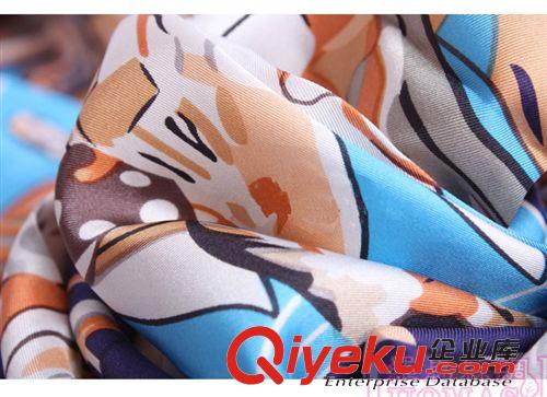 真絲方巾Silk Square Scarves 愛(ài)馬章子怡藍(lán)色神話絲巾經(jīng)典款 gd真絲斜紋綢印花圍巾140CM