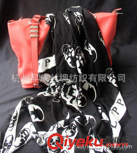 全棉大方巾Cotton Square Scarves 純賺人氣工廠虧本甩貨骷髏絲巾圍巾 好手感大方巾 純棉披肩140CM原始圖片2