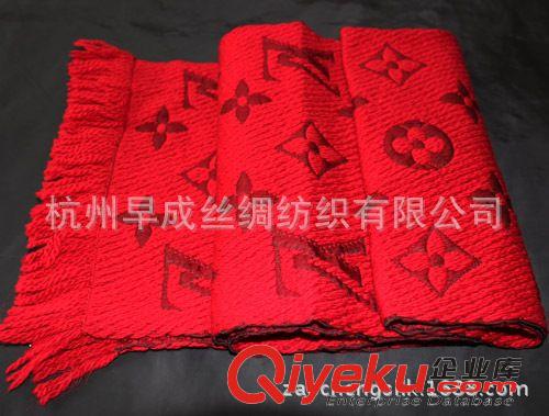 真絲長巾Silk Long Scarves 唐嫣同款L家明星款圍巾 真絲羊絨秋冬爆款圍巾絲巾 高檔提花圍巾原始圖片3