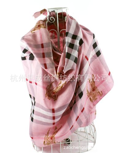 棉質(zhì)長(zhǎng)巾Cotton Long Scarves 英倫巴巴格新款圍巾 仿羊絨精紡棉秋冬圍巾 雙面噴繪長(zhǎng)圍巾披肩原始圖片3