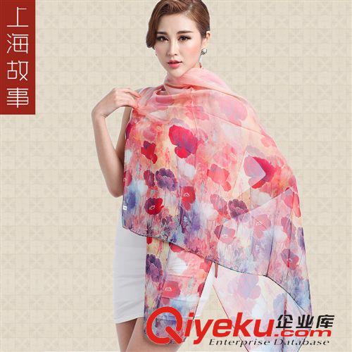 真絲長(zhǎng)巾 上海故事專柜zp圍巾2014秋冬新款女士真絲桑蠶絲絲巾披肩禮物春原始圖片2