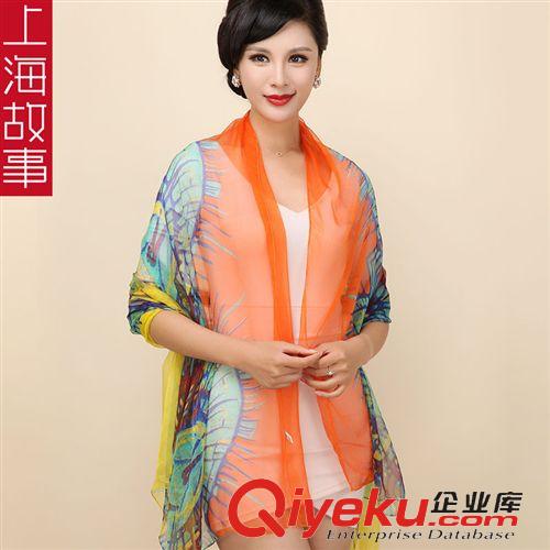真絲圍巾 上海故事專柜zp2014秋冬新款女士真絲印花圍巾{bfb}桑蠶絲絲巾原始圖片2
