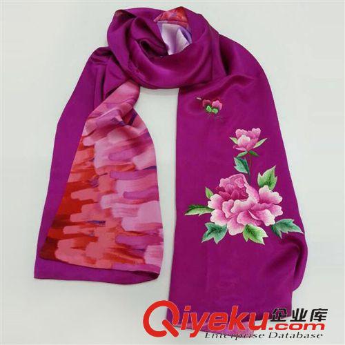 按產(chǎn)品用途分 現(xiàn)貨批發(fā)gd手工刺繡圍巾創(chuàng)意結(jié)婚禮物精美牡丹真絲桑蠶絲絲巾